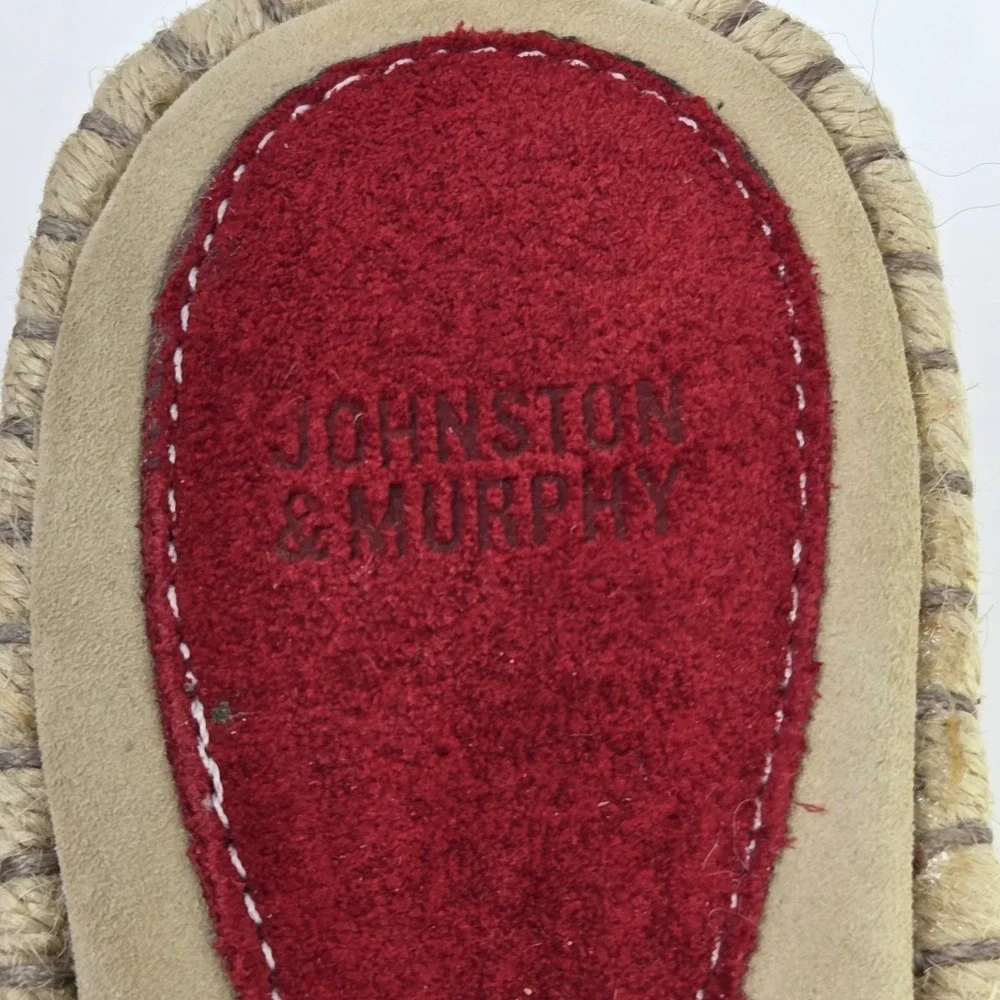 Johnston & Murphy Red Suede Espadrille Wedge Sandals Womens 9.5 M 78-41404